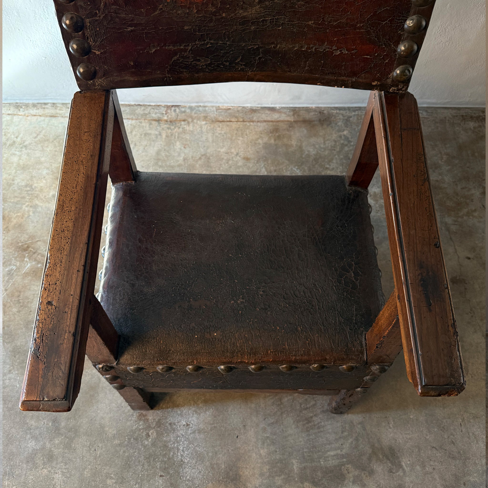 Tall Armorial Arm Chair