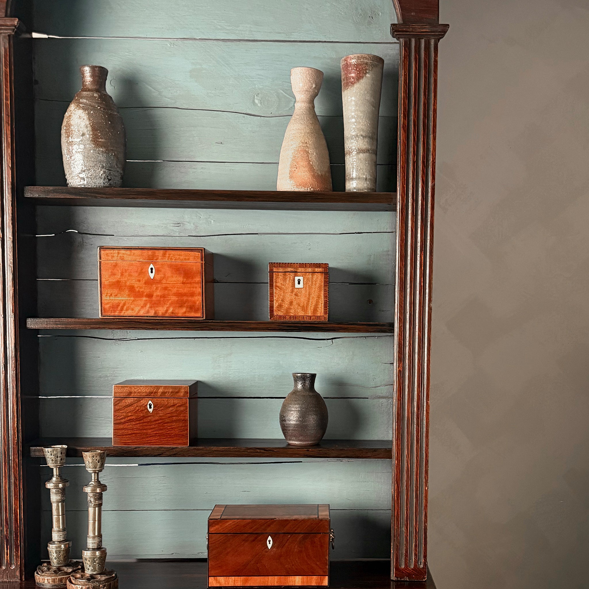 Victorian English Bookcase with Caned Doors