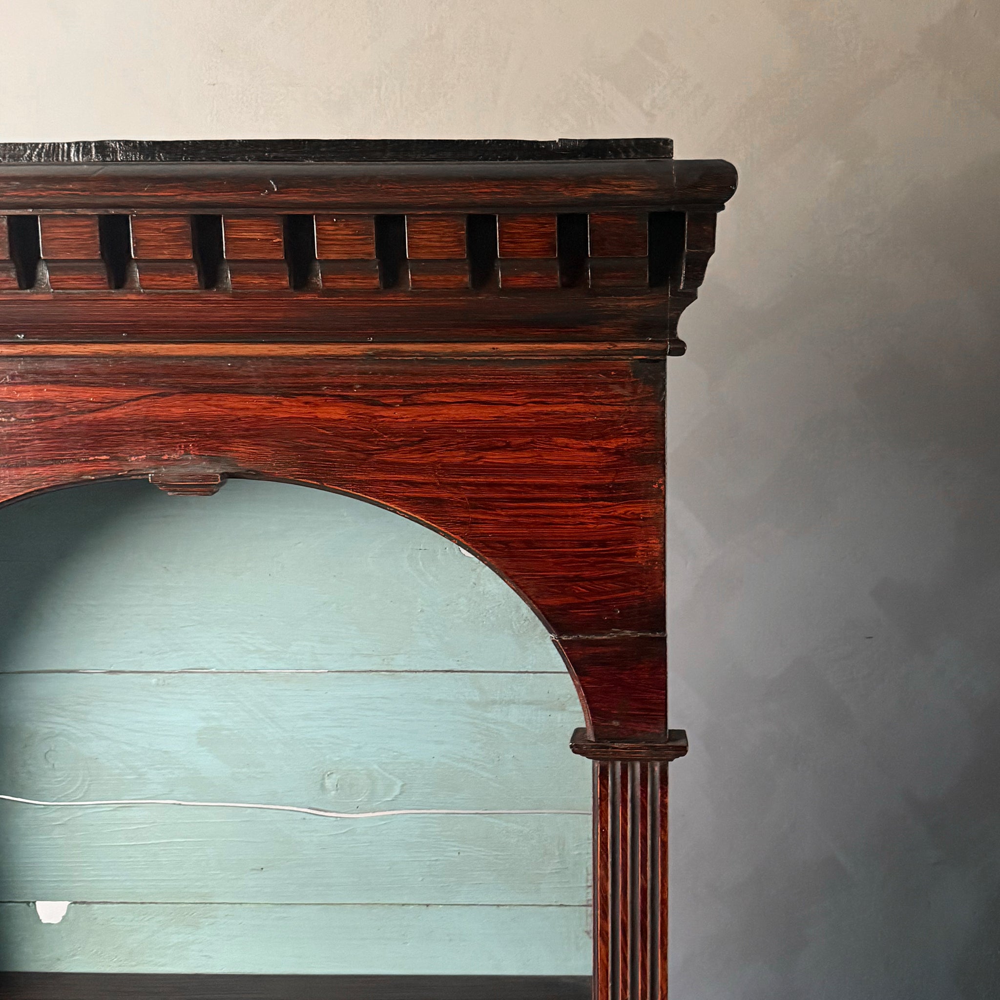 Victorian English Bookcase with Caned Doors