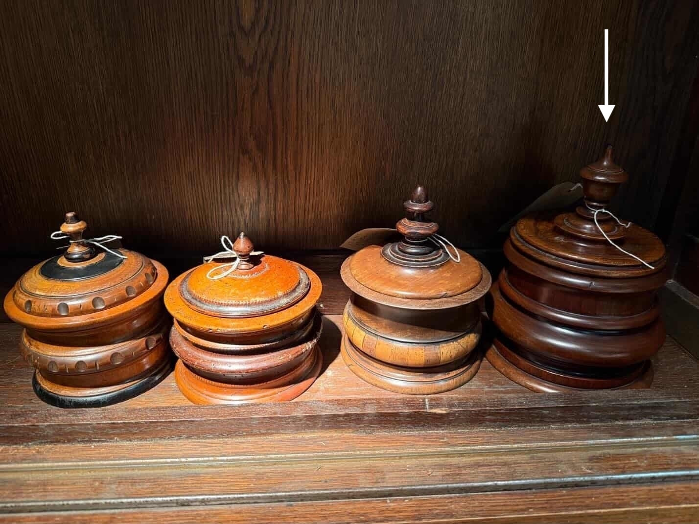 Large Tiered Fruitwood Tobacco Jar