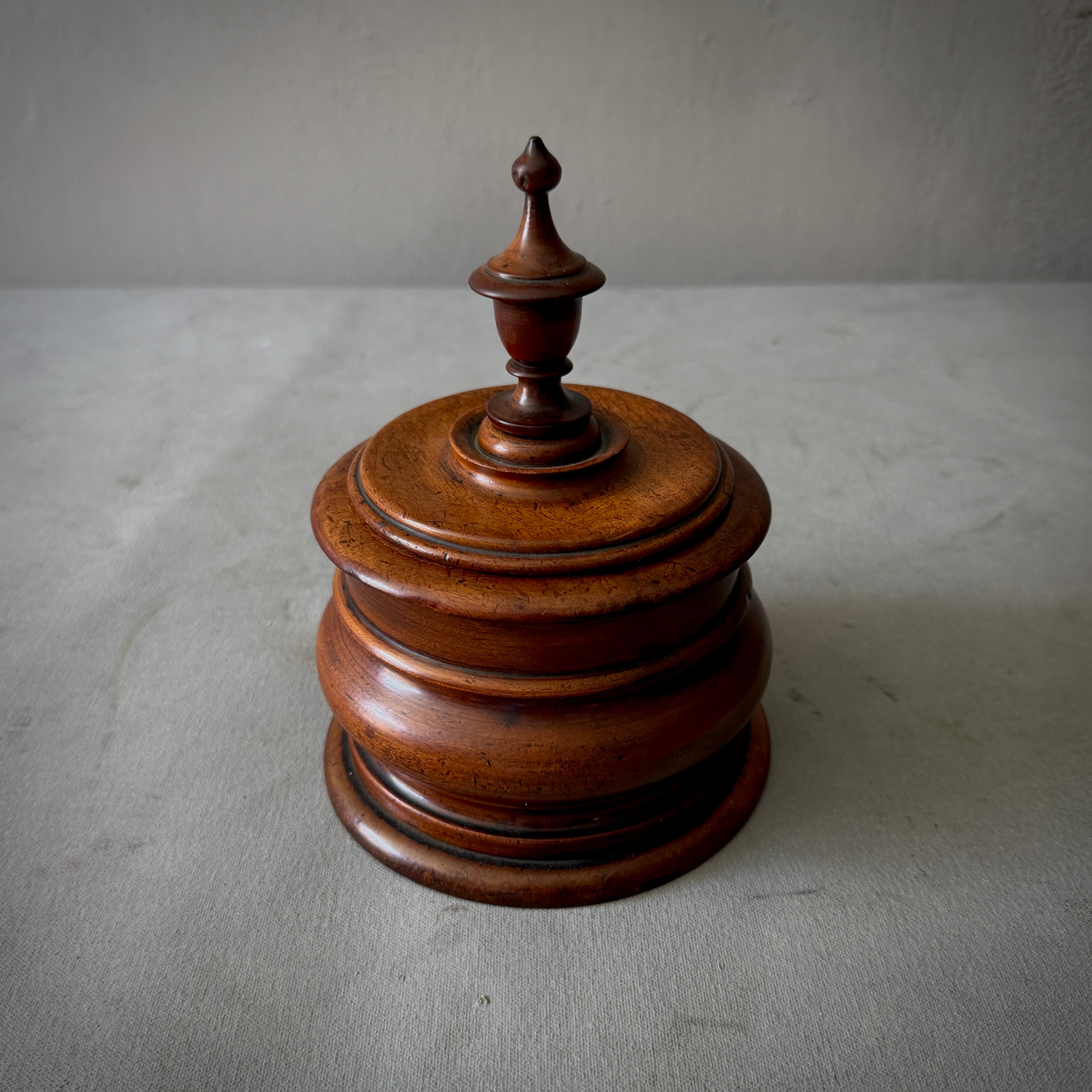Turned Dutch Fruitwood Tobacco Jar