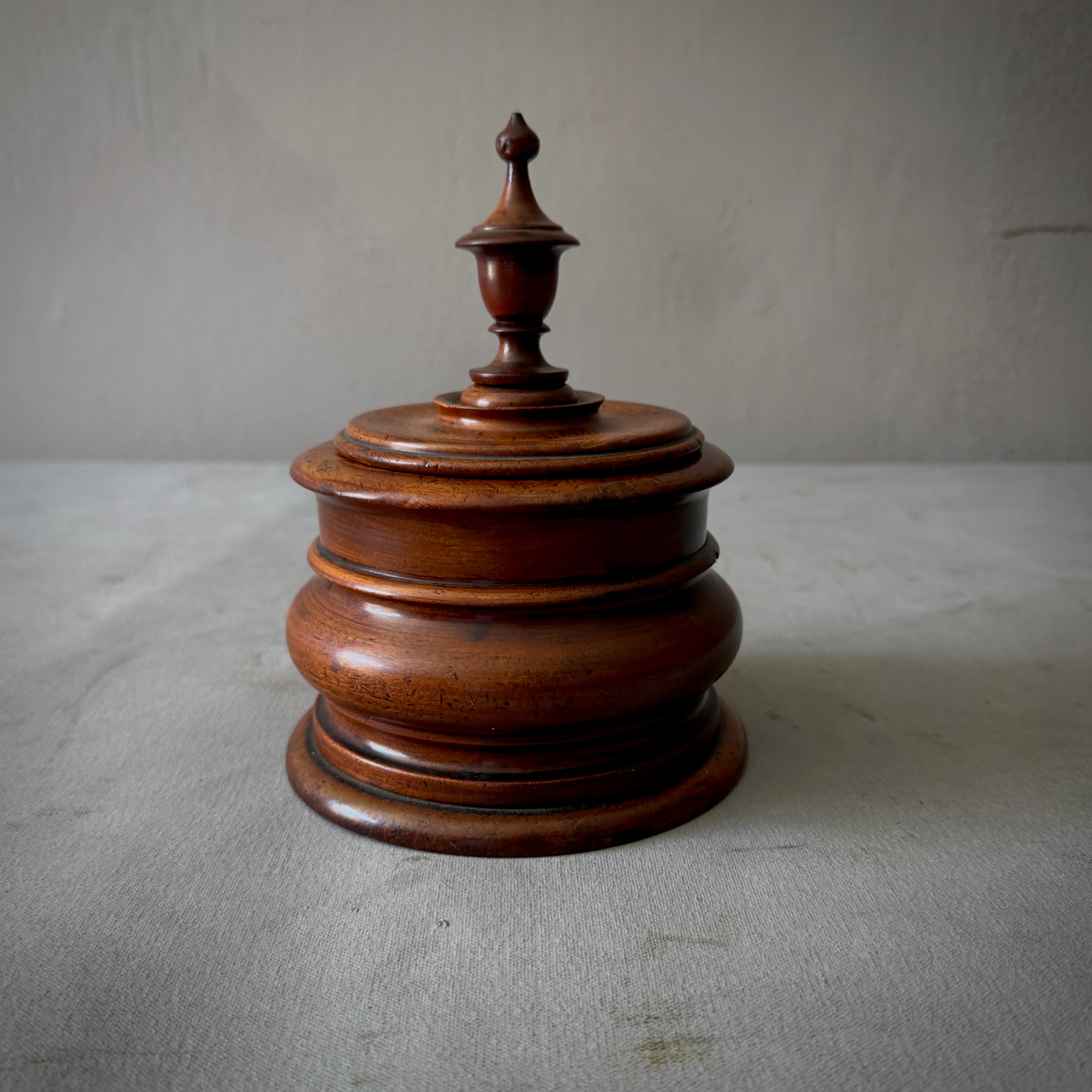 Turned Dutch Fruitwood Tobacco Jar