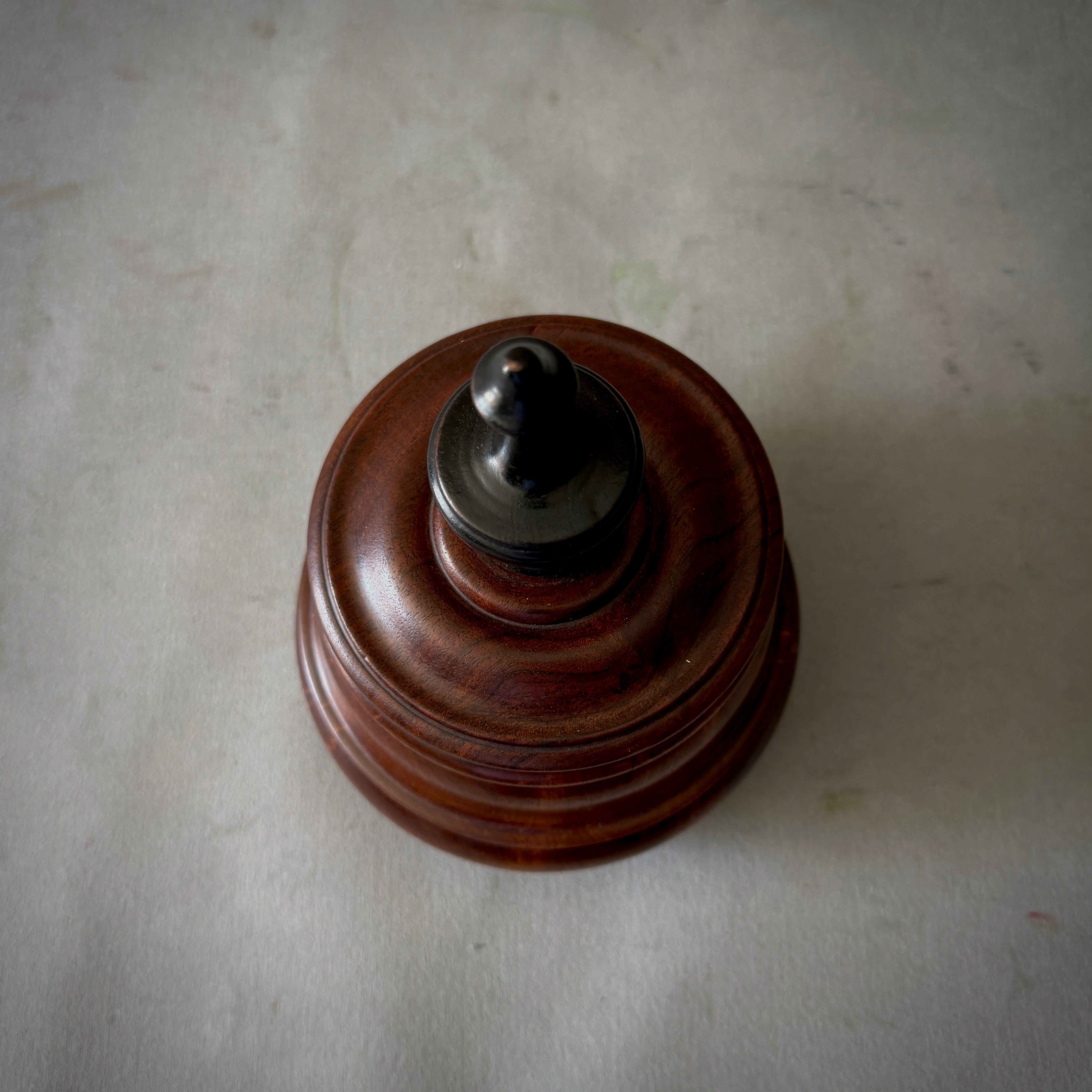 Large Fruitwood Tobacco Jar with Brass Banding