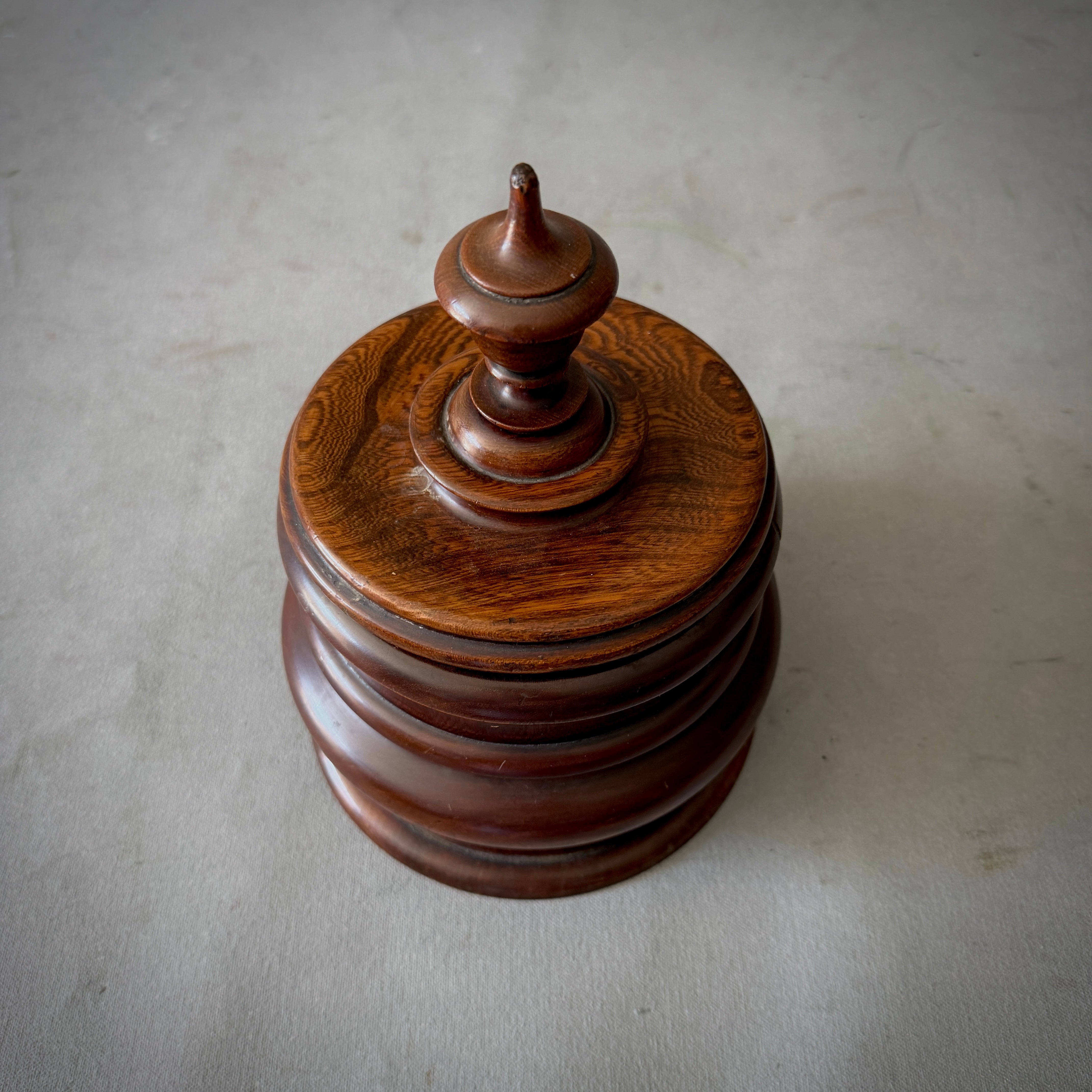 Large Tiered Fruitwood Tobacco Jar