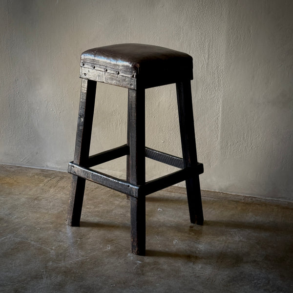 Leather Seated Stool