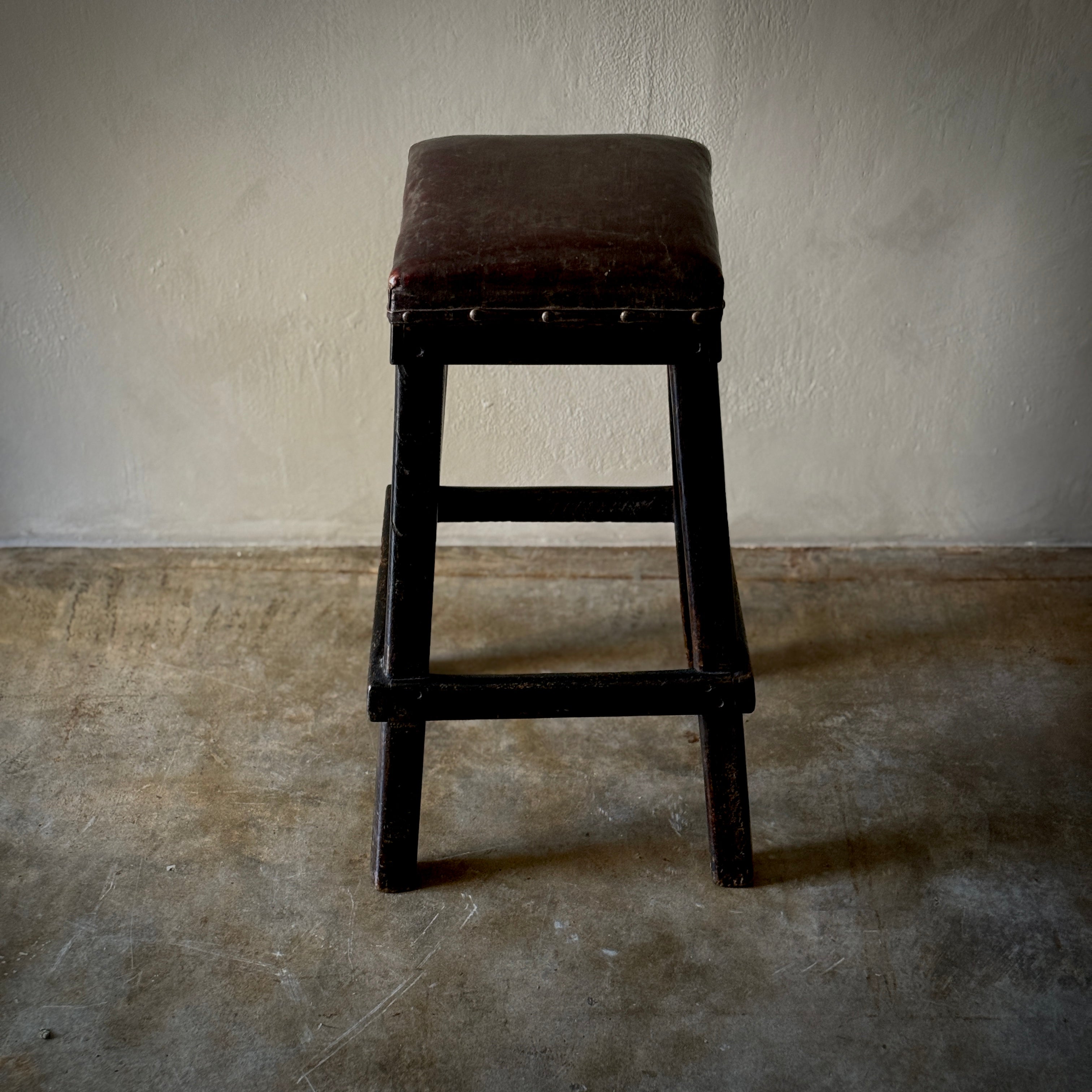 Leather Seated Stool