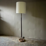 Wood & Brass Floor Lamp
