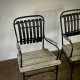 Pair of Metal and Wood Chairs
