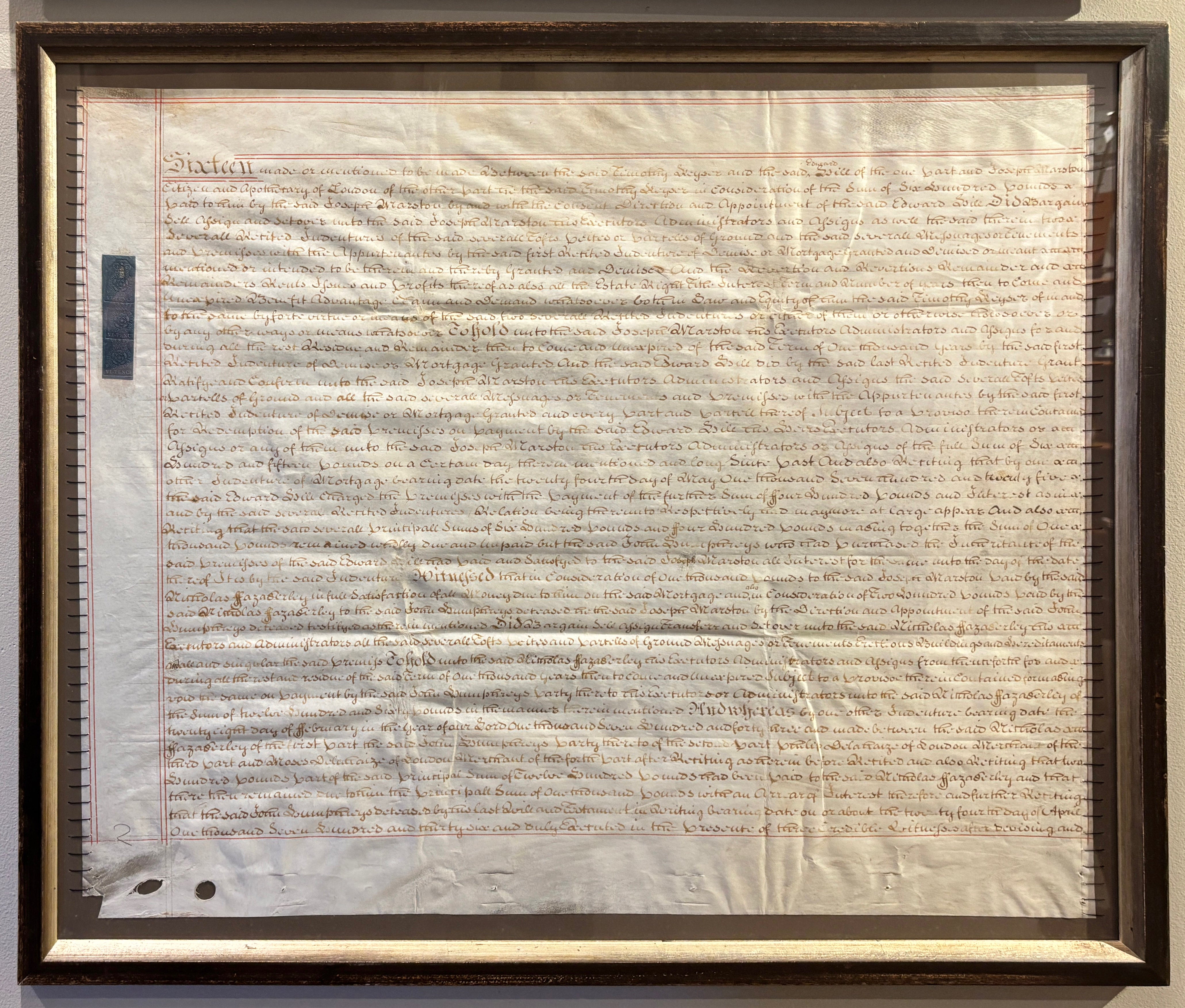 Framed Vellum Documents