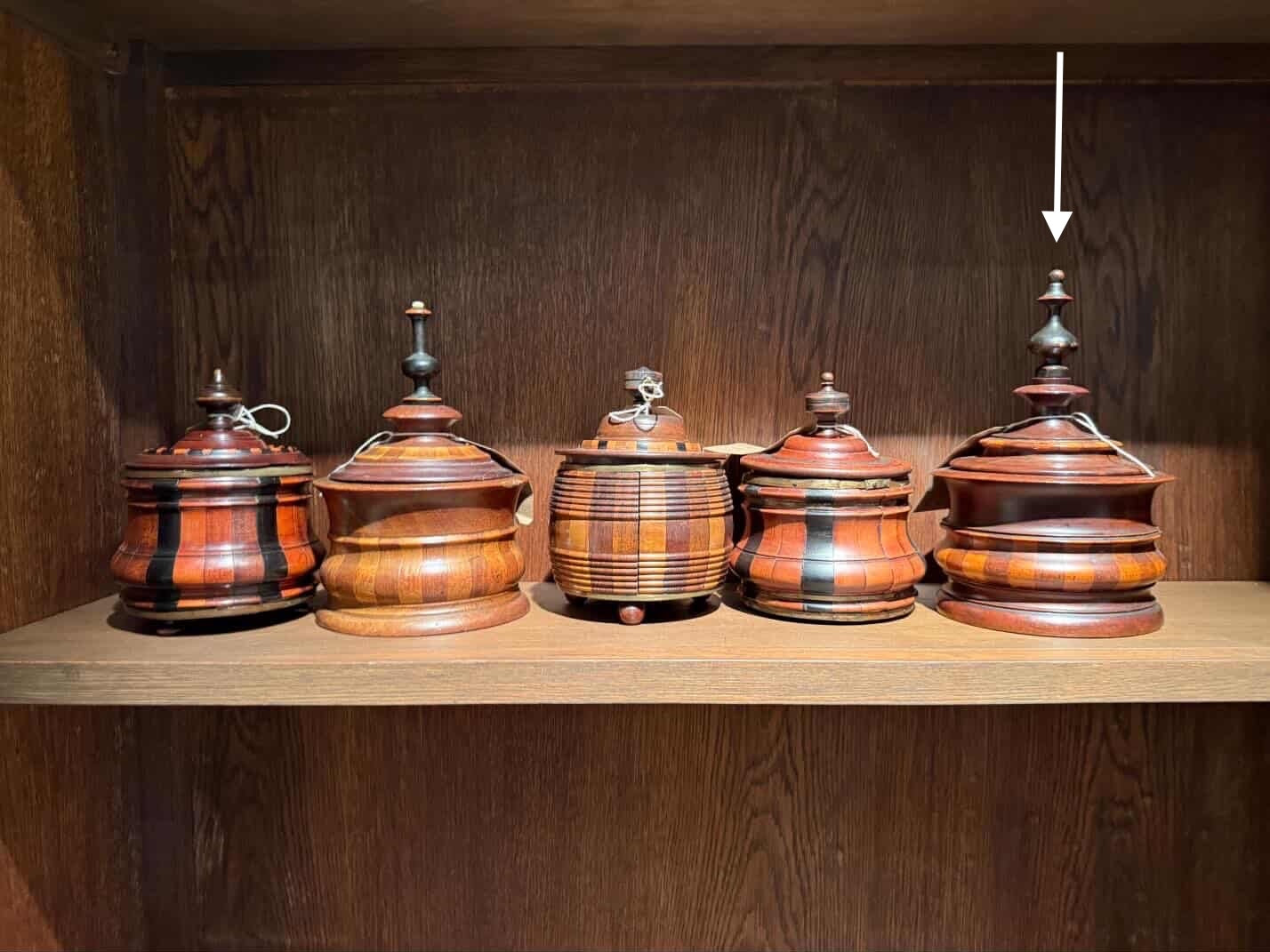 Large Fruitwood Tobacco Jar with Tiered Lid