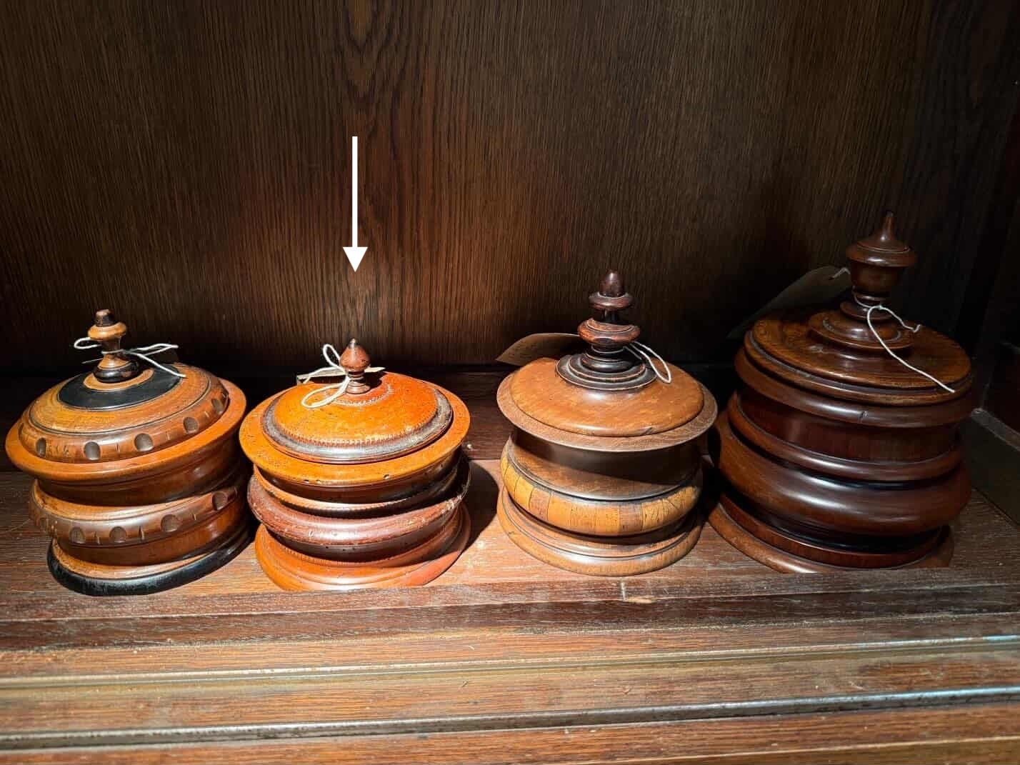 Fruitwood Tobacco Jar with Beaded Lid Detail