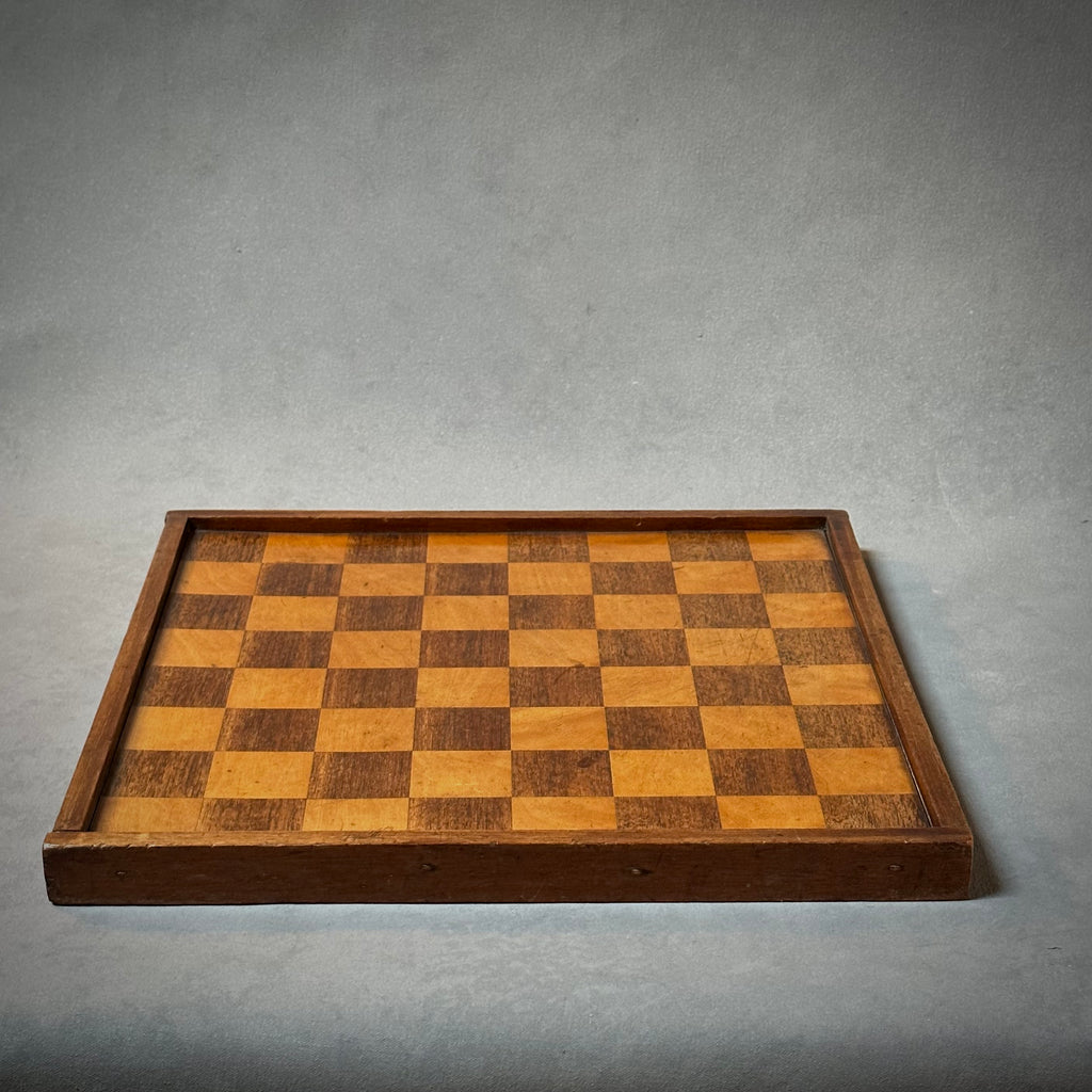 Inlaid Wooden Chess or Checker Board