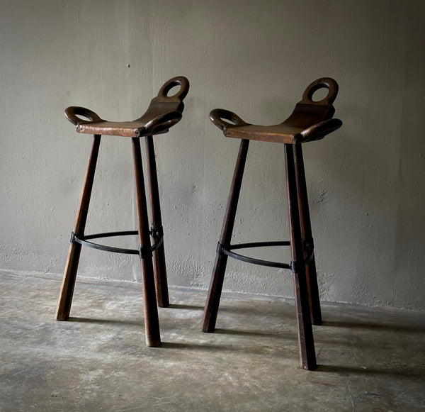 Pair of Spanish Stools Lee Stanton Antiques