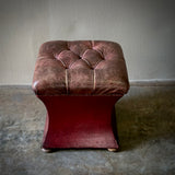 Tufted Leather Ottoman or Stool