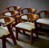 Set of Six Oak Dining Chairs by De Puydt
