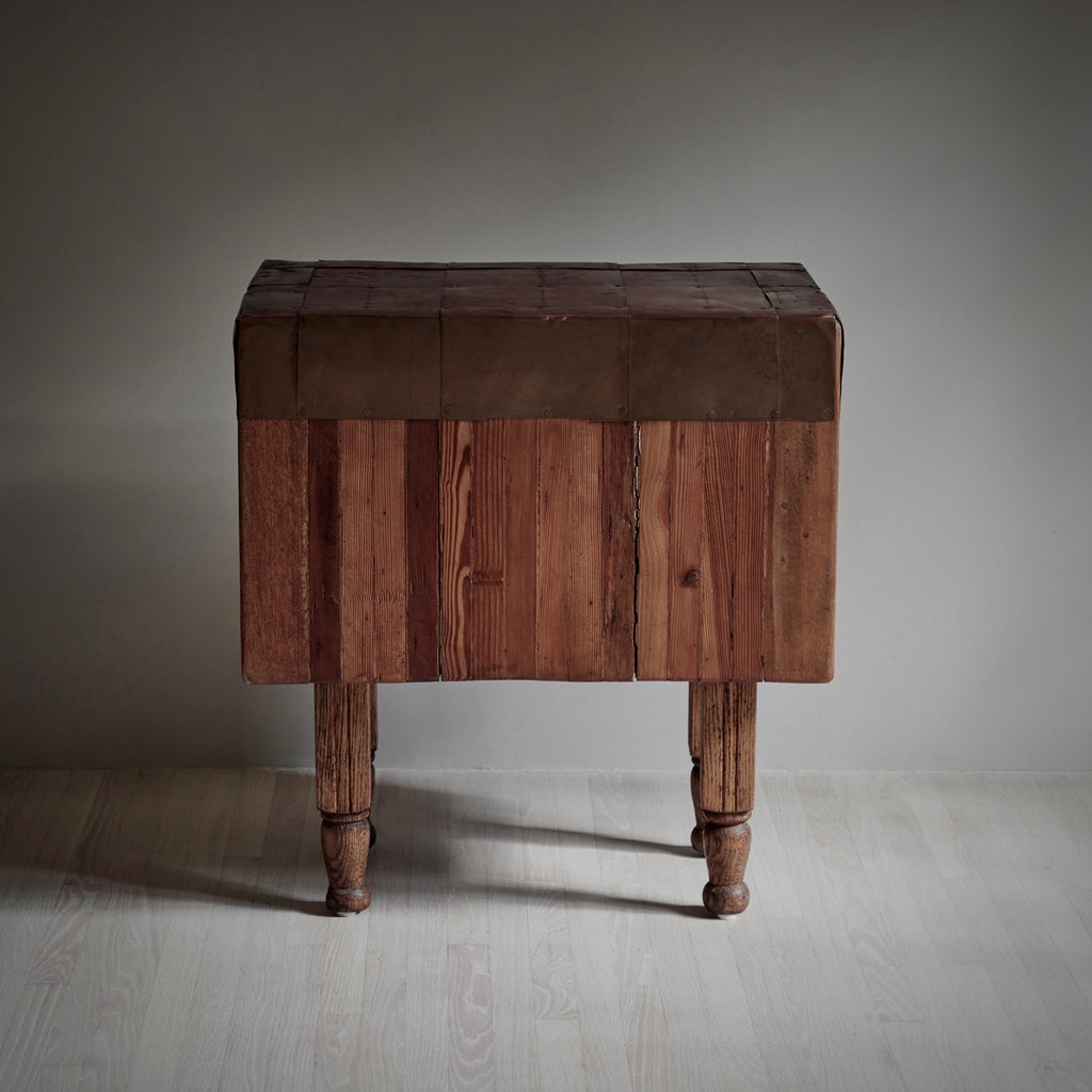 Chopping Block Table With Copper Top