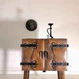 Primitive Leather Bar Cabinet