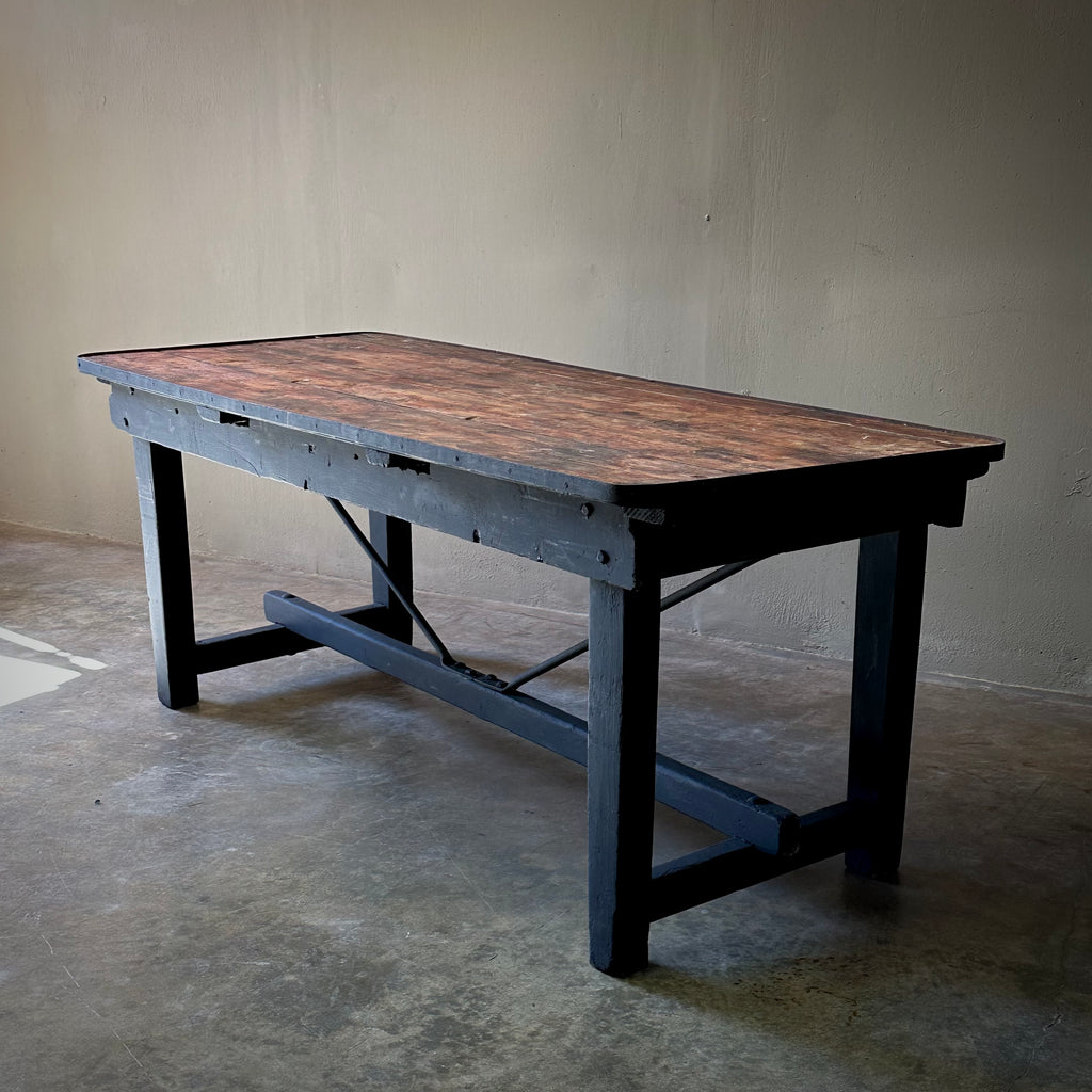 Industrial Table with Wood Top