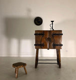 Primitive Leather Bar Cabinet