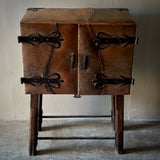 Primitive Leather Bar Cabinet