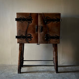 Primitive Leather Bar Cabinet