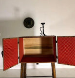 Primitive Leather Bar Cabinet