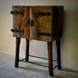 Primitive Leather Bar Cabinet