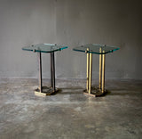 Peter Ghyczy Brass and Glass Side Table