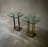 Peter Ghyczy Brass and Glass Side Table