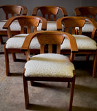 Set of Six Oak Dining Chairs by De Puydt