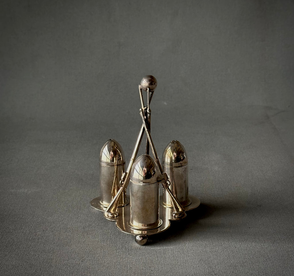 SILVER CONDIMENT SET
