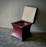 Tufted Leather Ottoman or Stool