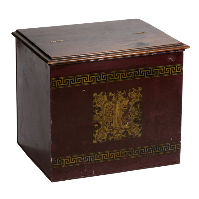 Tole Box With Mahogany Lift Top