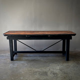 Industrial Table with Wood Top