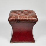Tufted Leather Ottoman or Stool