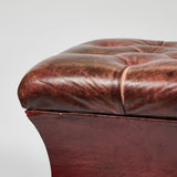 Tufted Leather Ottoman or Stool