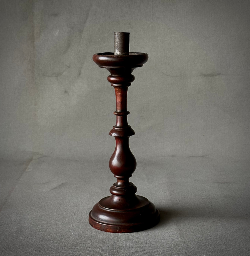 WOODEN CANDLESTICK IN WALNUT