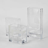 GLASS ETCHED VASES
