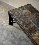 Lava Rock and Metal Table