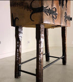 Primitive Leather Bar Cabinet