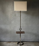 Metal Floor Lamp with Leather Drink Ledge