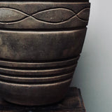 A decorative terracotta vessel