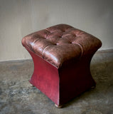Tufted Leather Ottoman or Stool
