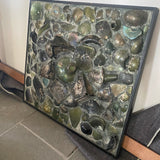 Midcentury Art Panel with Antique Glass Bottles