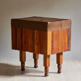 Chopping Block Table With Copper Top