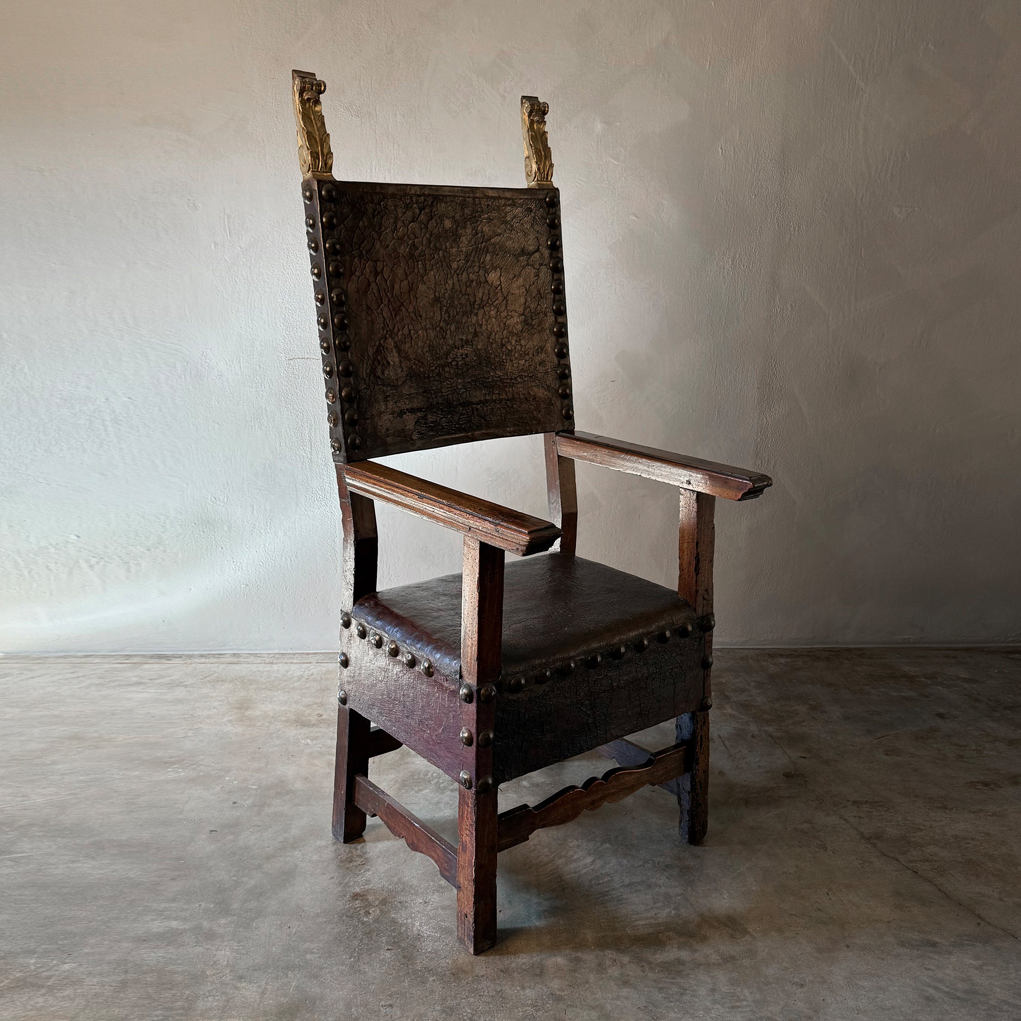 Tall Armorial Arm Chair