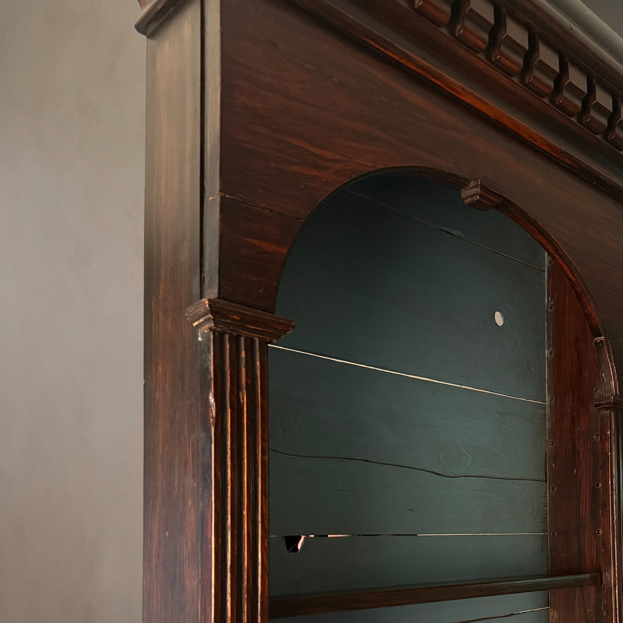 Victorian English Bookcase with Caned Doors