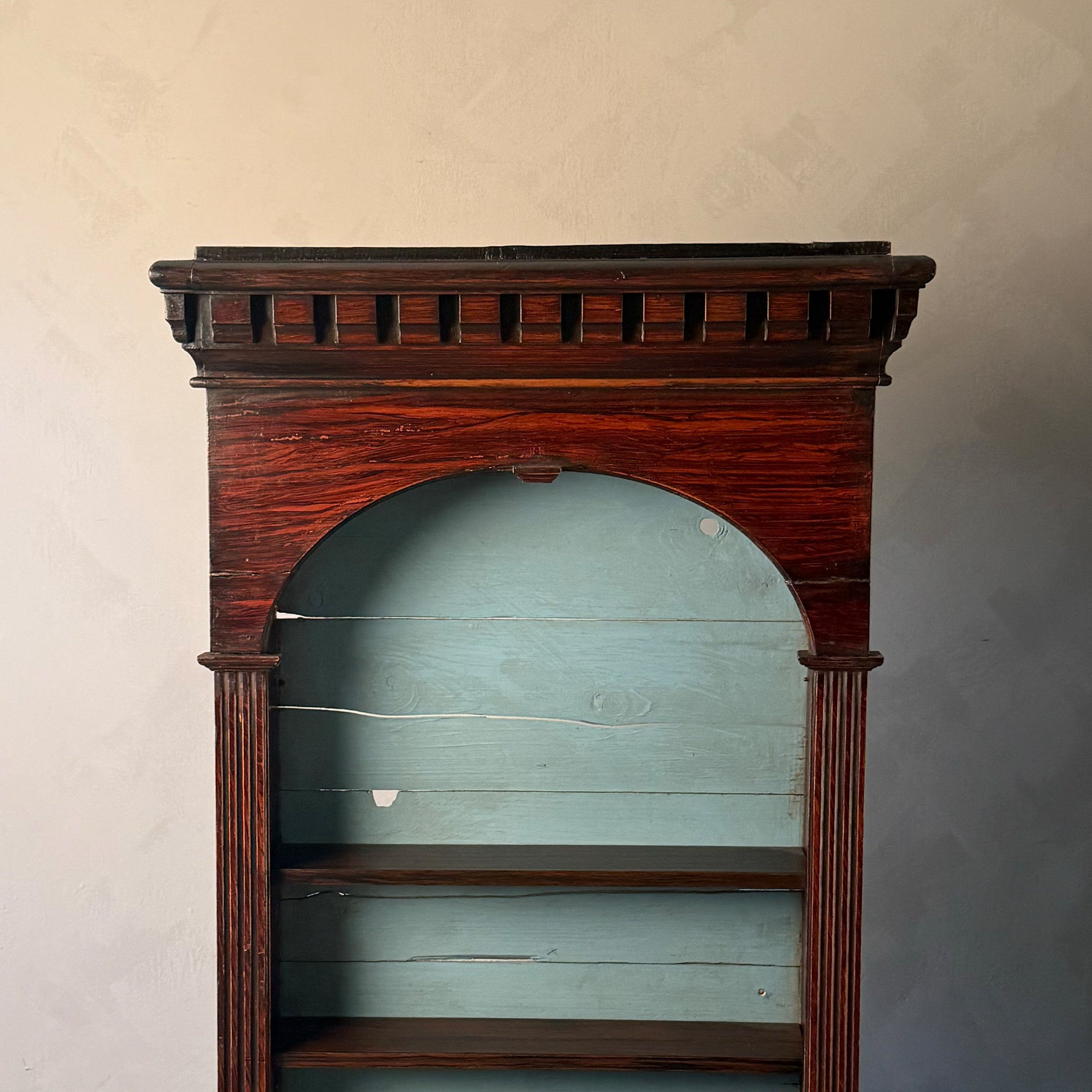 Victorian English Bookcase with Caned Doors