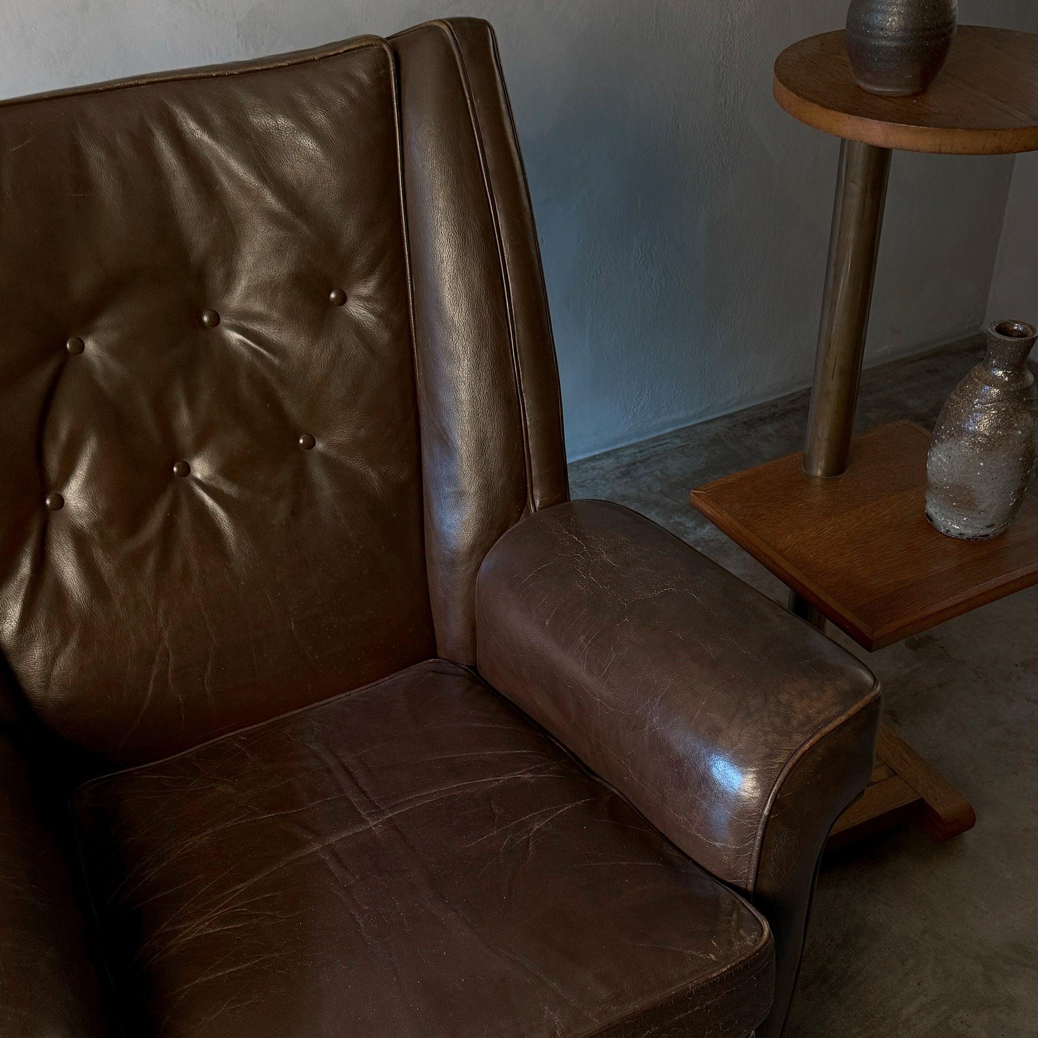 Wingback Leather Arm Chair