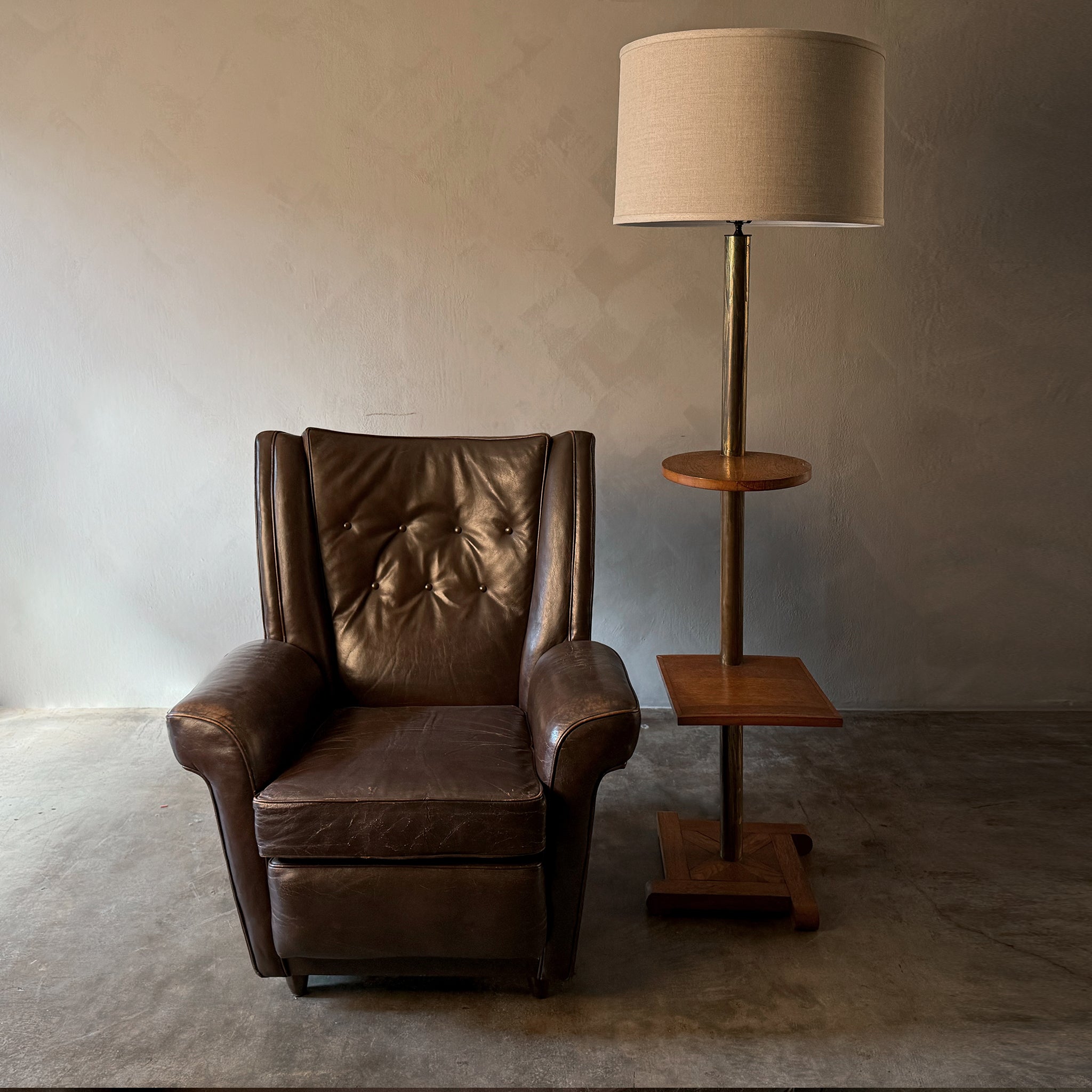 Wingback Leather Arm Chair